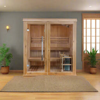 Charleston 4-Person Indoor Traditional Sauna Double Bench
