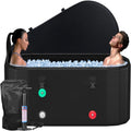 XXL Drop Stitch Ice Bath Tub for Recovery 216 Gal, Compatible with Water Chillers, Cold Plunge Tub with Insulated Lid, Multi-Layer Portable Bathtub for Cold Water Therapy(59In*32.2In*27In)