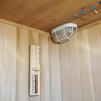 Indoor Traditional Sauna Designed for Family Wellness, 4-Person Double Bench, 6.0kW Harvia Heater, 170° Heat